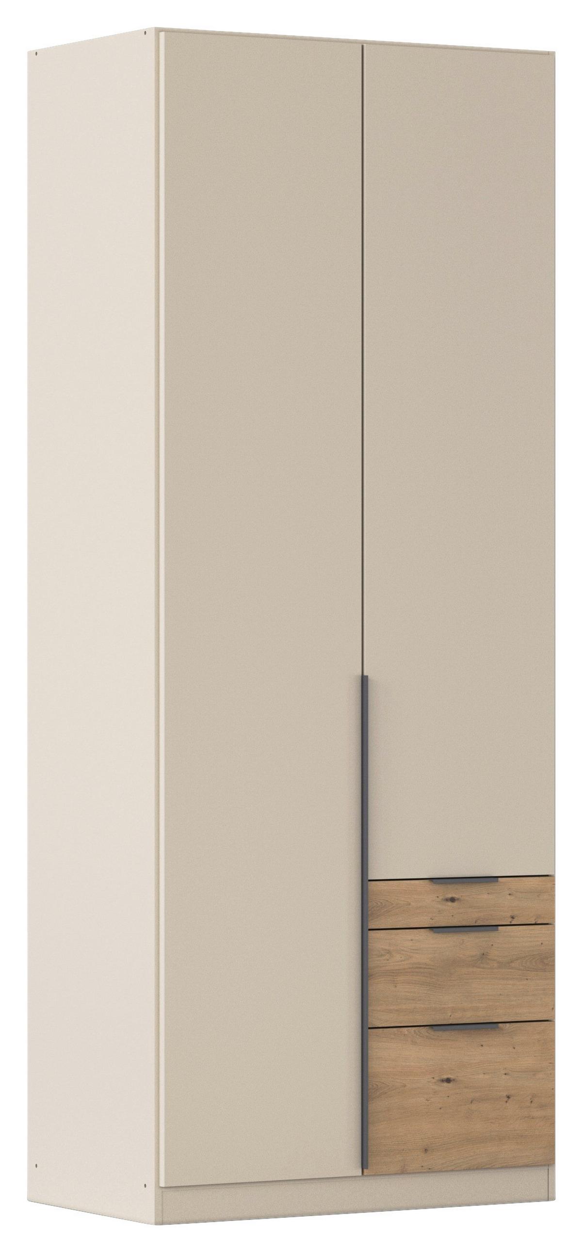 šatní skříň Alabama Super ALABAMA-SUPER - barvy dubu/barvy hliníku, Trend, kompozitní dřevo (91/229/54cm)