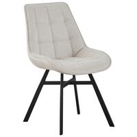 Stolička LUNA béžová - čierna/béžová, Modern, kov/drevo (53/87/61cm) - Mömax