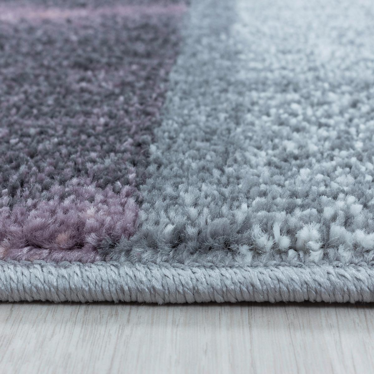 Webteppich Lila/Grau Naturfaser Ottawa 140x200 cm - Lila, Design, Textil (140/200cm)