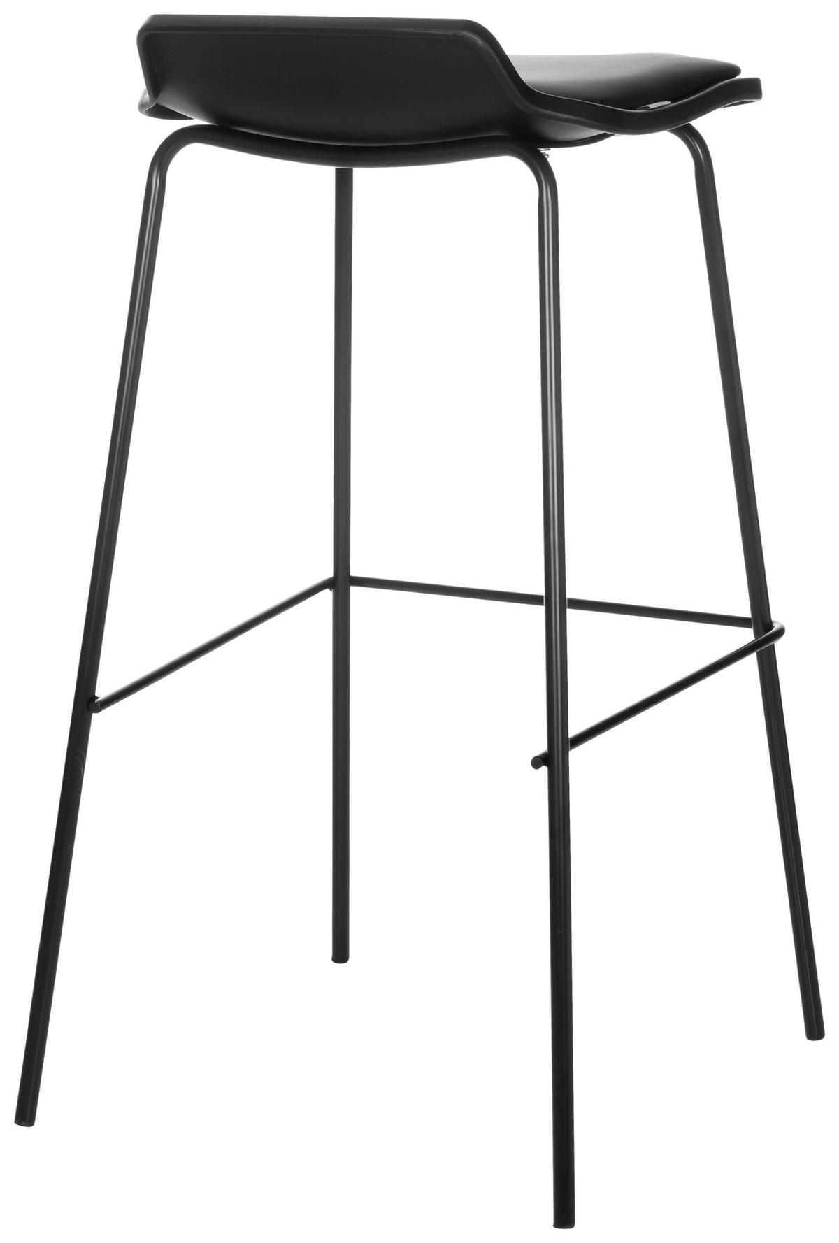 Barhocker Lonso 10 - Schwarz, Basics, Textil/Metall (47/82/49cm) - MID.YOU