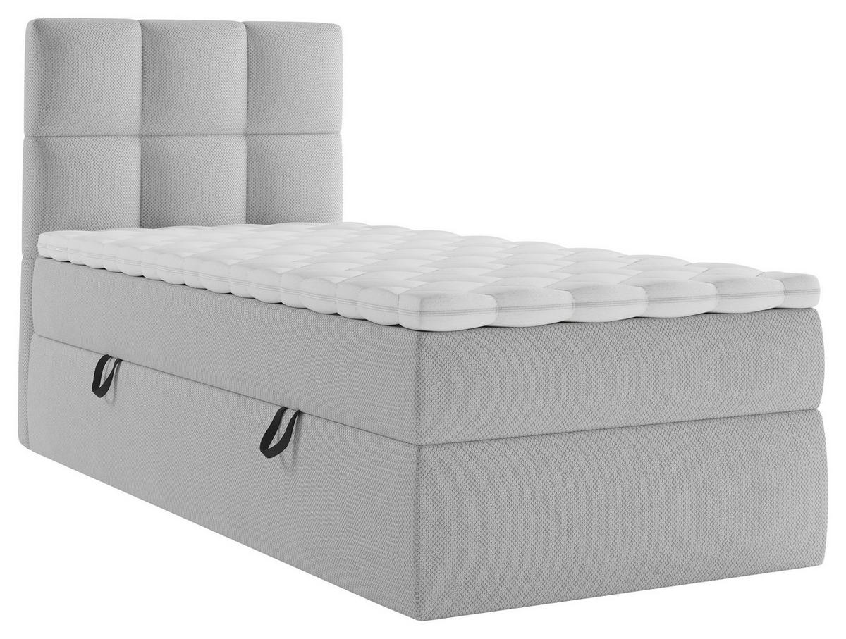 Boxbett Mit Topper & Bettkasten 90x200 Polly - Greige/Schwarz, MODERN, Holz/Holzwerkstoff (90/200cm) - MID.YOU
