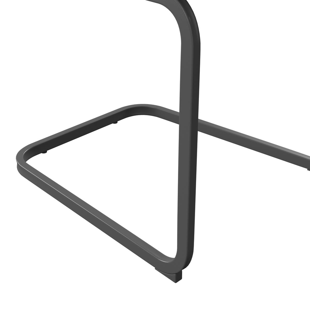 Esszimmerstuhl Laslo Dunkelgrau - Dunkelgrau/Schwarz, MODERN, Textil/Metall (43/92/56cm) - MID.YOU