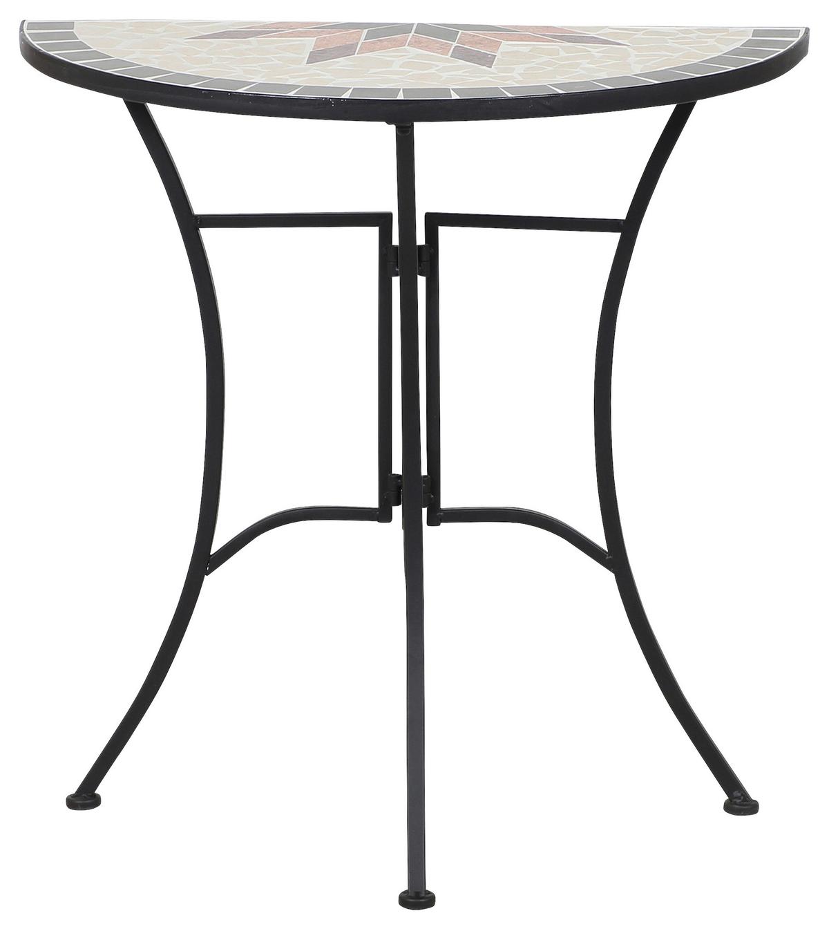 Gartentisch Keramik/Metall L 70 cm - Multicolor/Schwarz, MODERN, Keramik/Metall (70/35,5/71cm) - Siena Garden