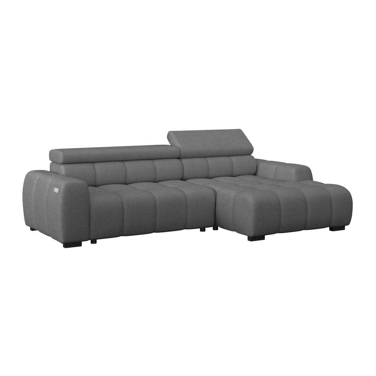 Ecksofa Fargo S Anthrazit, B: 285 Cm - Anthrazit/Schwarz, Trend, Textil (285/168cm)