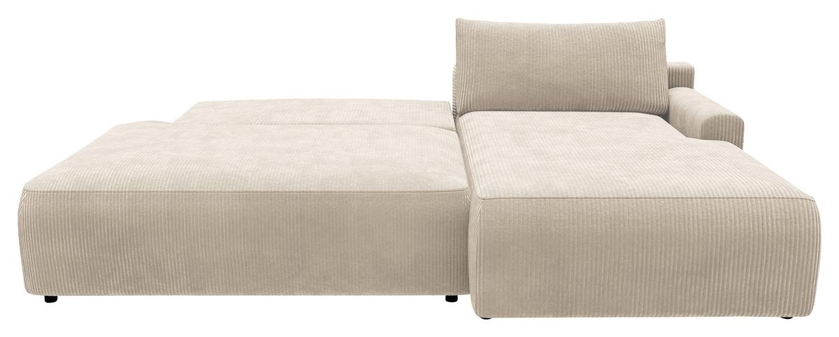Eckschlafsofa Prag, Creme S: 253x167 cm - Creme/Schwarz, MODERN, Textil (253/167cm) - Trendmanufaktur