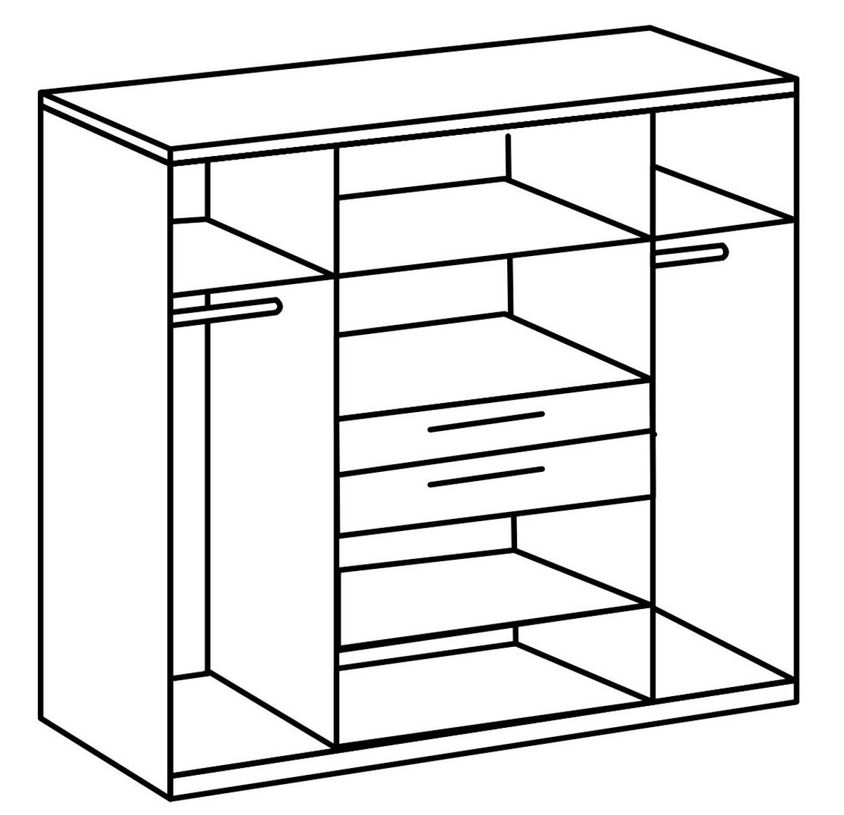Šatníková skriňa LUMIO, šírka 180 cm - sivá/Sahara, Konventionell, kompozitné drevo/plast (180/208/65cm) - Modern Living