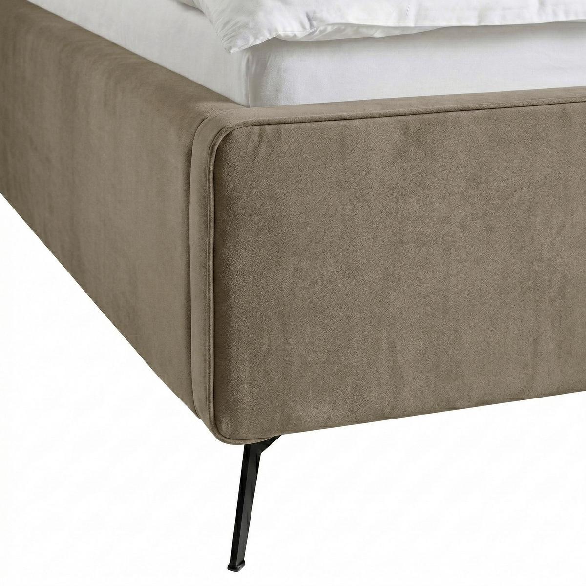 Polsterbett Camila Manila Braun 180x200cm - Schwarz/Braun, MODERN, Holz/Textil (180/200cm) - MID.YOU