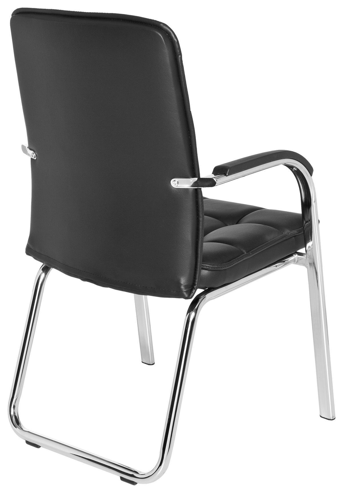 Besucherstuhl Borne Schwarz - Chromfarben/Schwarz, MODERN, Kunststoff/Textil (54/93/44cm) - MID.YOU