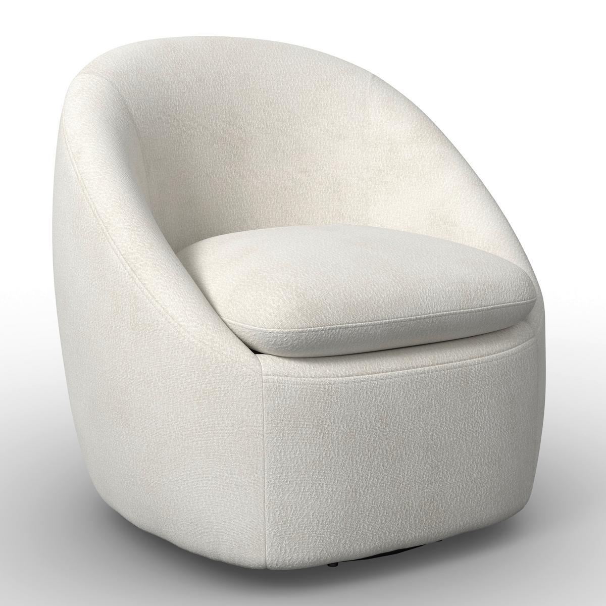 Relaxačné kreslo DORA, biela ženilka - čierna/biela, Modern, kov/drevo (77/74/73cm) - Bessagi Home