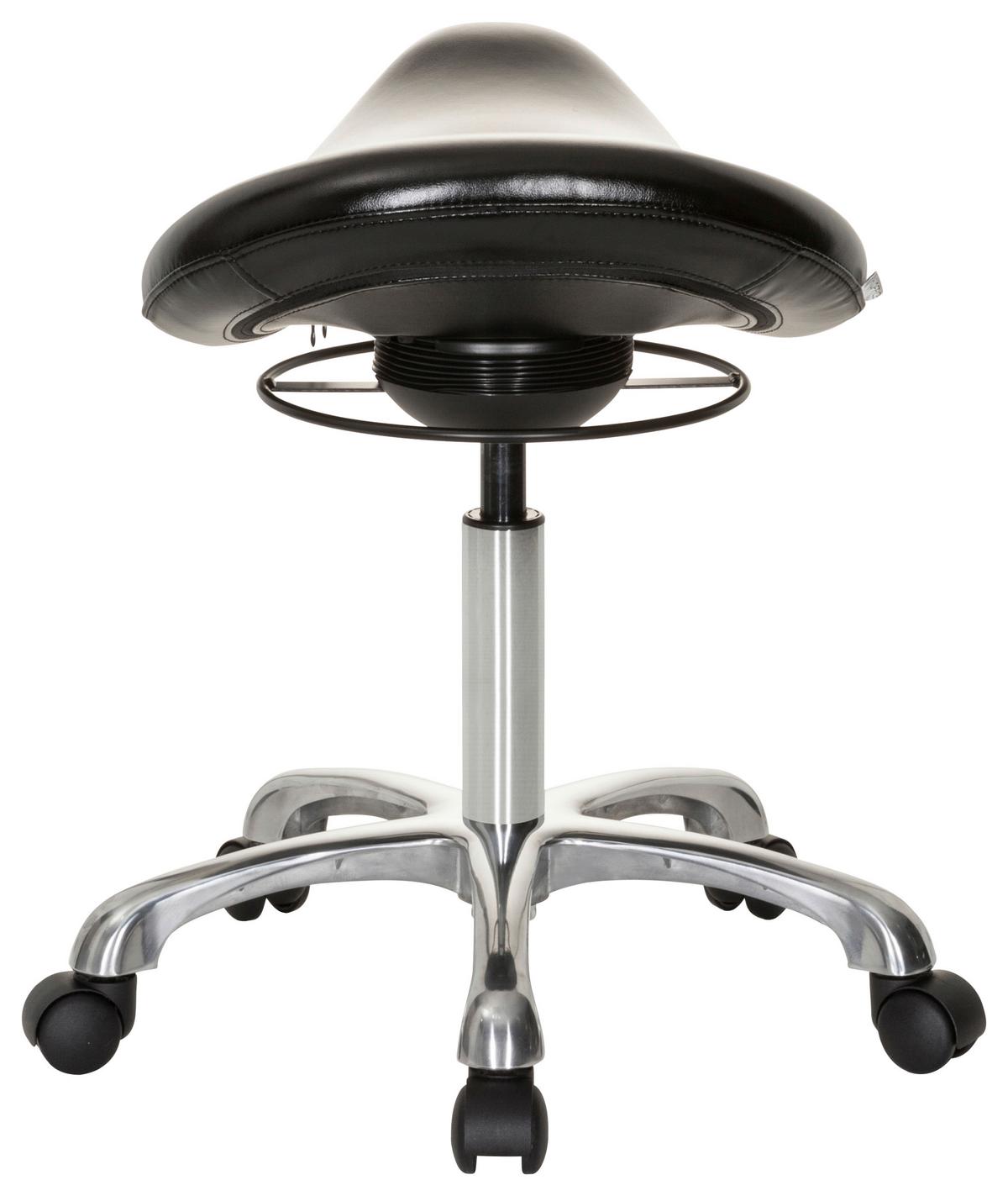 Bürohocker Ortho Sit Schwarz Bis 110 Kg - Silberfarben/Schwarz, Basics, Kunststoff/Textil (56/54/56cm) - MID.YOU