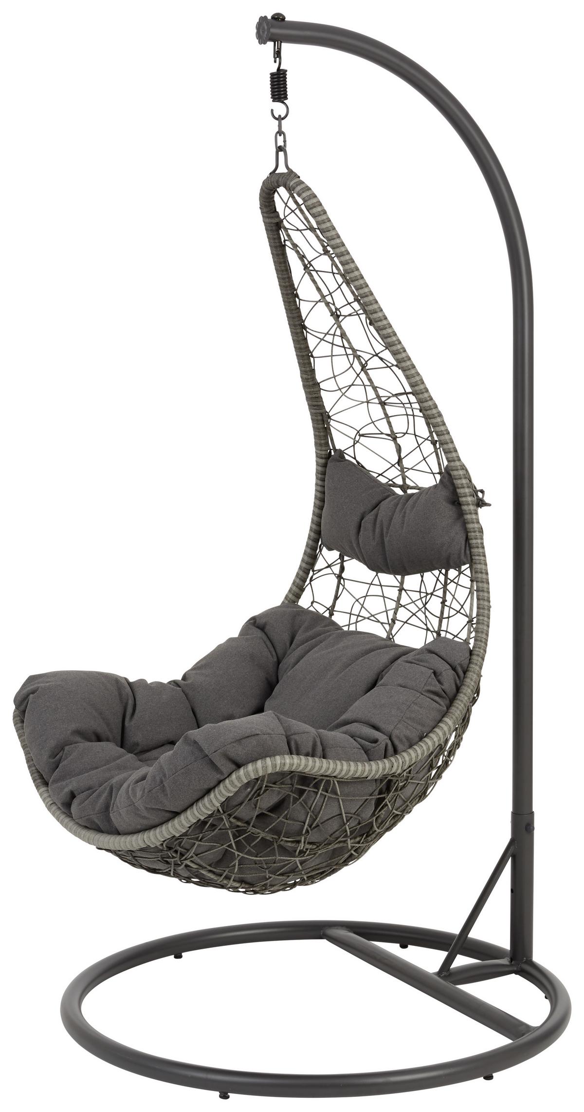Függőfotel Kim - fekete/szürke, Modern, műanyag/textil (100/199/100cm) - Luca Bessoni