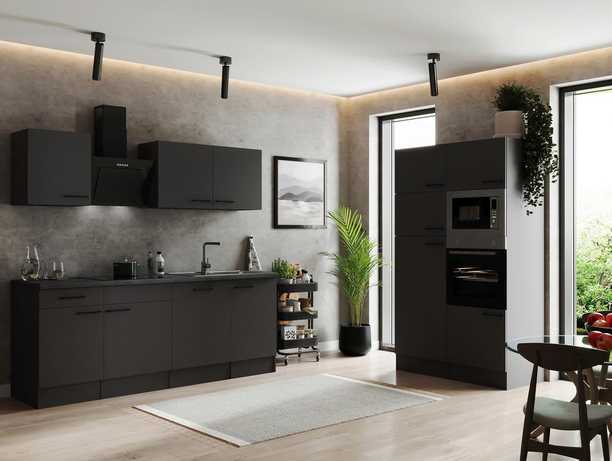 Küchenblock Oliver Dunkelgrau B: 340 cm - Dunkelgrau/Grau, Design, Holzwerkstoff (340cm) - Respekta