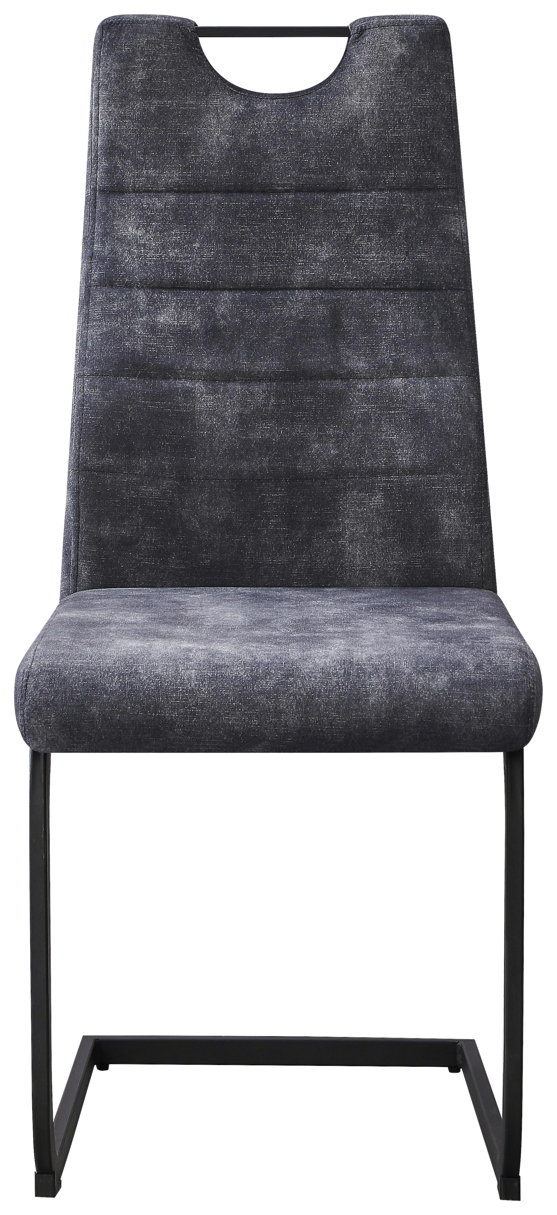 Schwingstuhl Melbourne - Schwarz/Grau, MODERN, Textil/Metall (44/101/58cm)