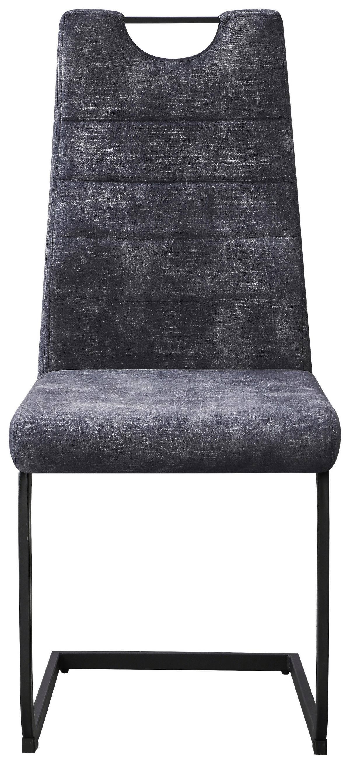 Szék Melbourne - fekete/szürke, Modern, textil/fém (44/101/58cm)