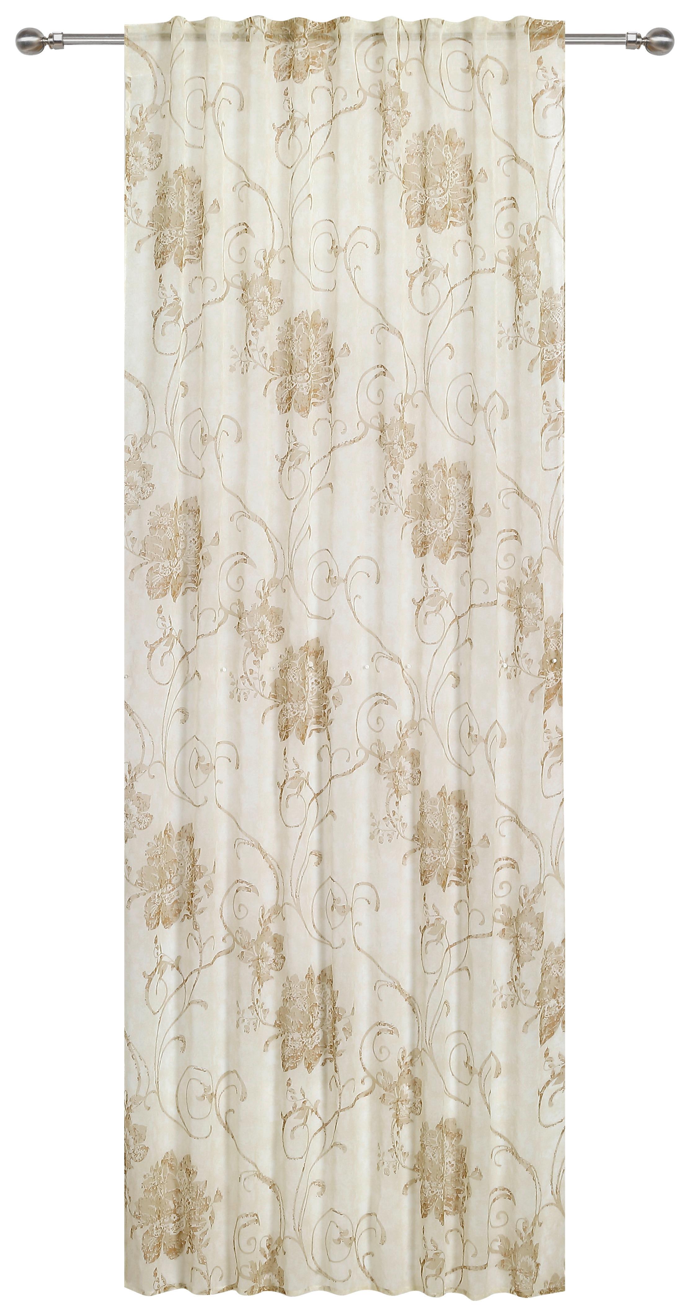 Vorhang Mit Band Sarah 140x245 Cm Taupe - Taupe, ROMANTIK / LANDHAUS, Textil (140/245cm) - James Wood