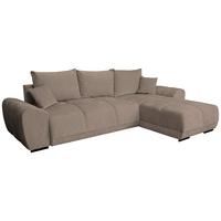 Rohová sedačka BONN, oboustranná, šedohnědá žinylka - černá/šedohnědá, Moderní, textil/plast (296/182cm)