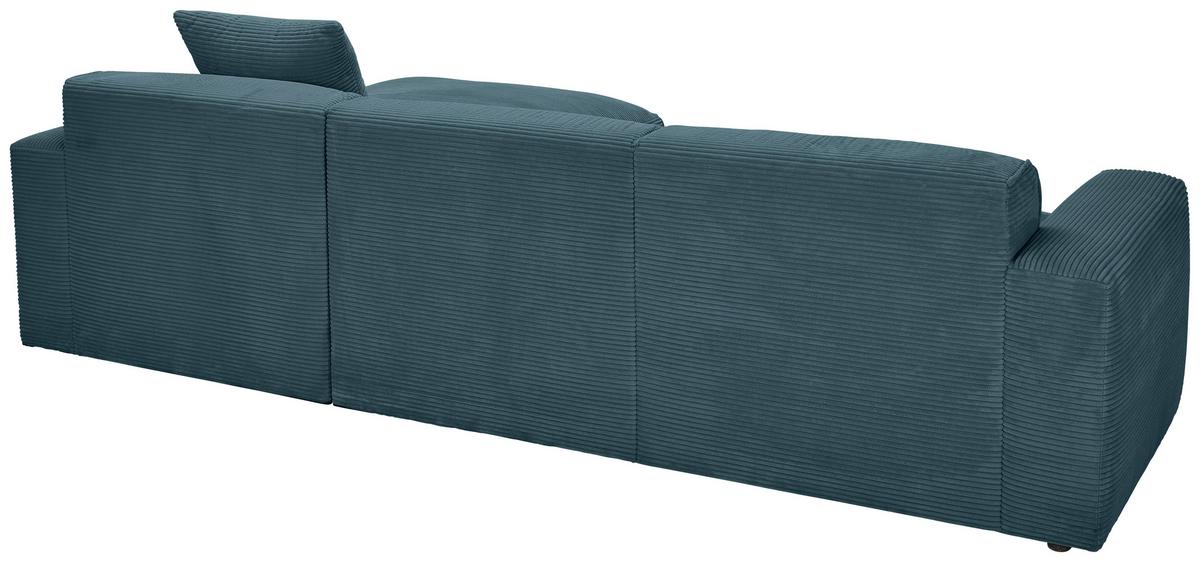Ecksofa Pearl - Petrol/Schwarz, Design, Textil (303/196cm) - Livetastic