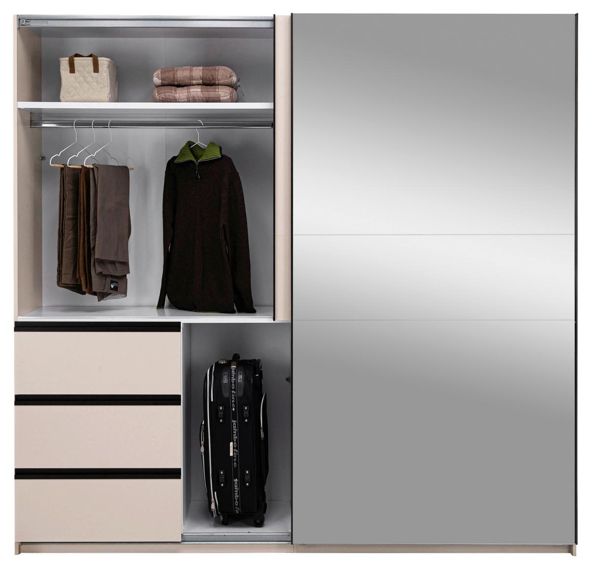 SCHIEBETÜRENSCHRANK Wilma Kaschmir B: 215cm - Kaschmir, MODERN, Holzwerkstoff (215/210/61,5cm) - P & B