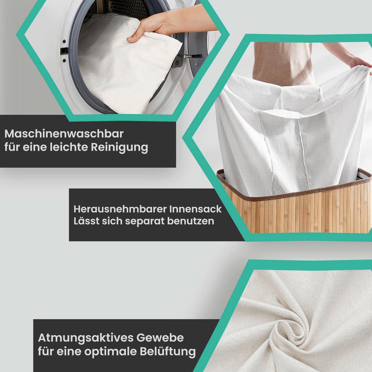 Wäschekorb Naturfarben B: 60 Cm - Naturfarben, Basics, Naturmaterialien/Textil (60/61,5/40cm)
