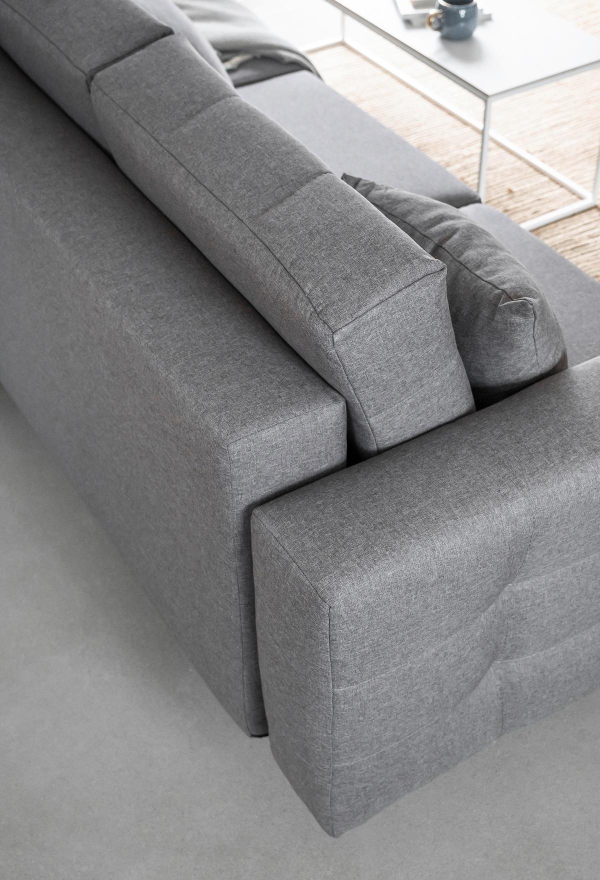 Schlafsofa Asgard Grau, B: 230 cm - Buchefarben/Grau, Design, Textil (230/93/92cm) - MID.YOU