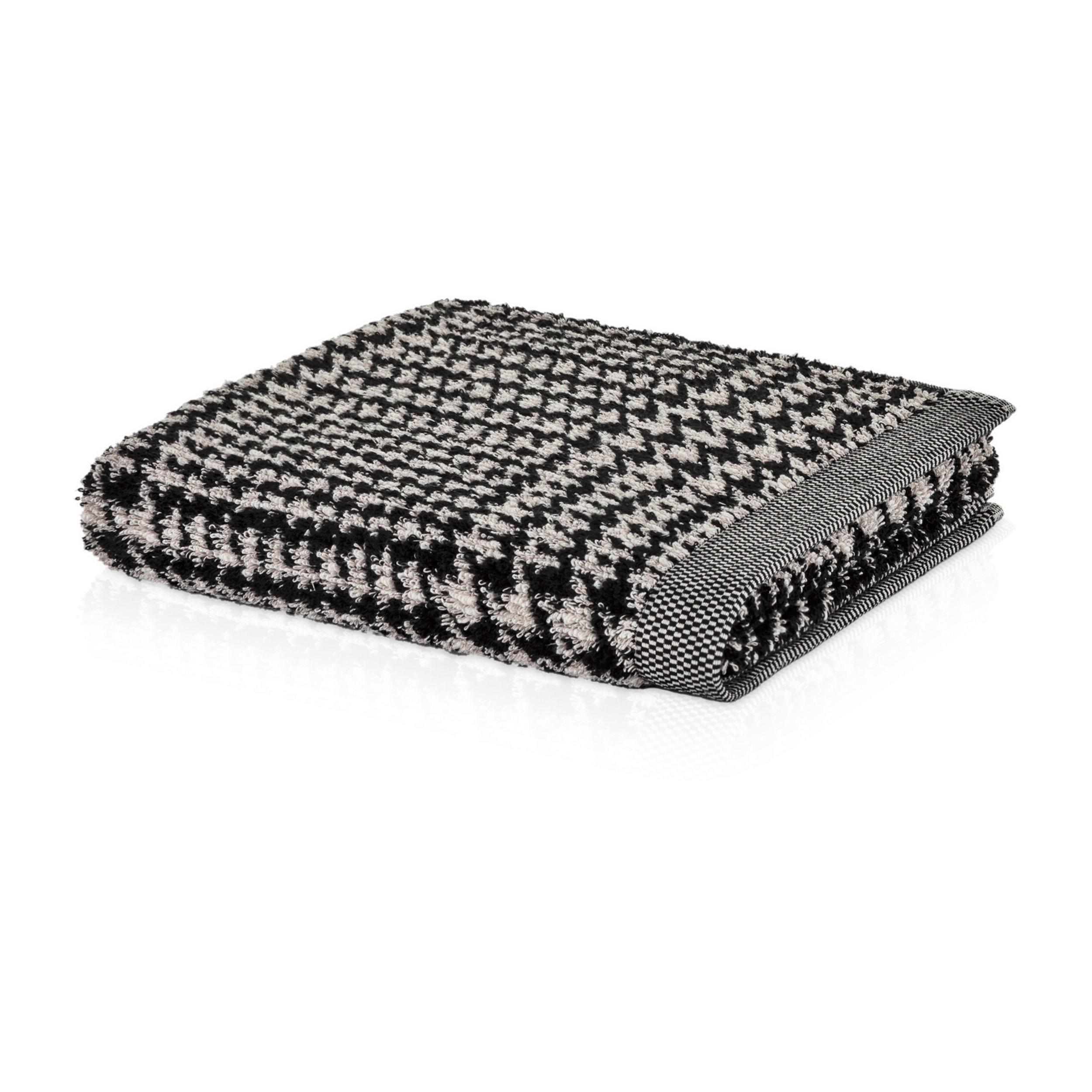 Duschtuch Brooklyn Bambus 600 G/M2 Schwarz 80x150 cm - Schwarz/Naturfarben, Basics, Textil (80/150cm) - Moeve