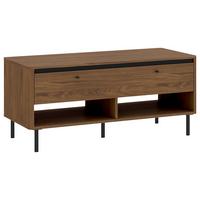Couchtisch Revillo Nussbaumfarben B: 120cm - Nussbaumfarben/Schwarz, Basics, Holzwerkstoff/Metall (120/55/60cm)