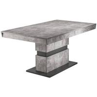Esstisch ausziehbar Matthew 140-195x90 cm Grau Betonoptik - Dunkelgrau/Grau, MODERN, Holzwerkstoff (140/90/75cm) - MID.YOU