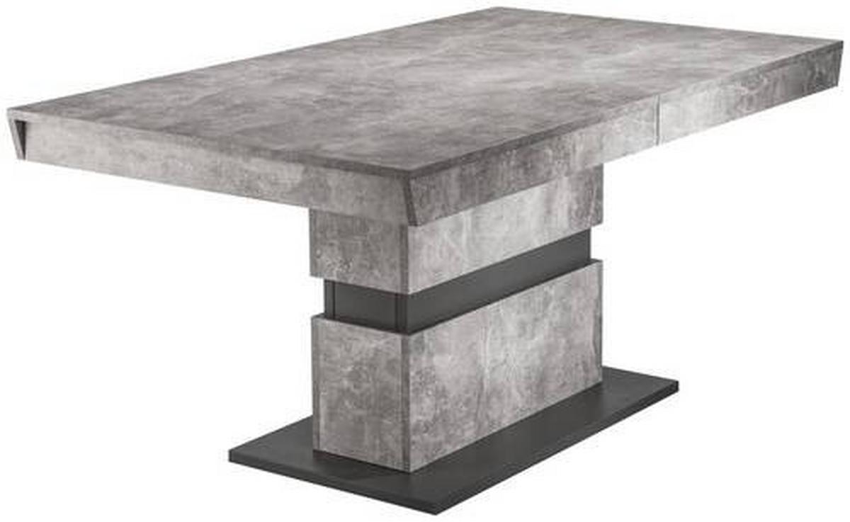 Esstisch ausziehbar Matthew 140-195x90 cm Grau Betonoptik - Dunkelgrau/Grau, MODERN, Holzwerkstoff (140/90/75cm) - MID.YOU