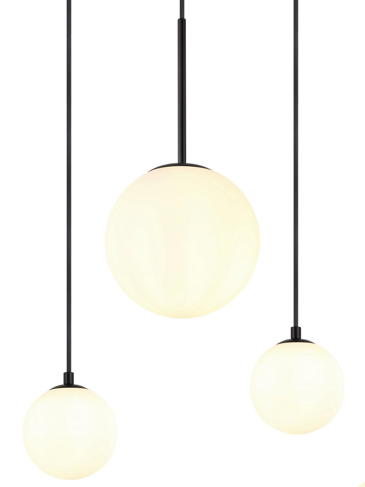 Hängeleuchte 15168-6 - Schwarz, KONVENTIONELL, Glas/Metall (91/20/117cm) - Globo
