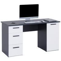 Schreibtisch Mit Stauraum B 138 Cm H 76cm - Anthrazit/Weiß, MODERN, Holzwerkstoff (138/76/60cm)