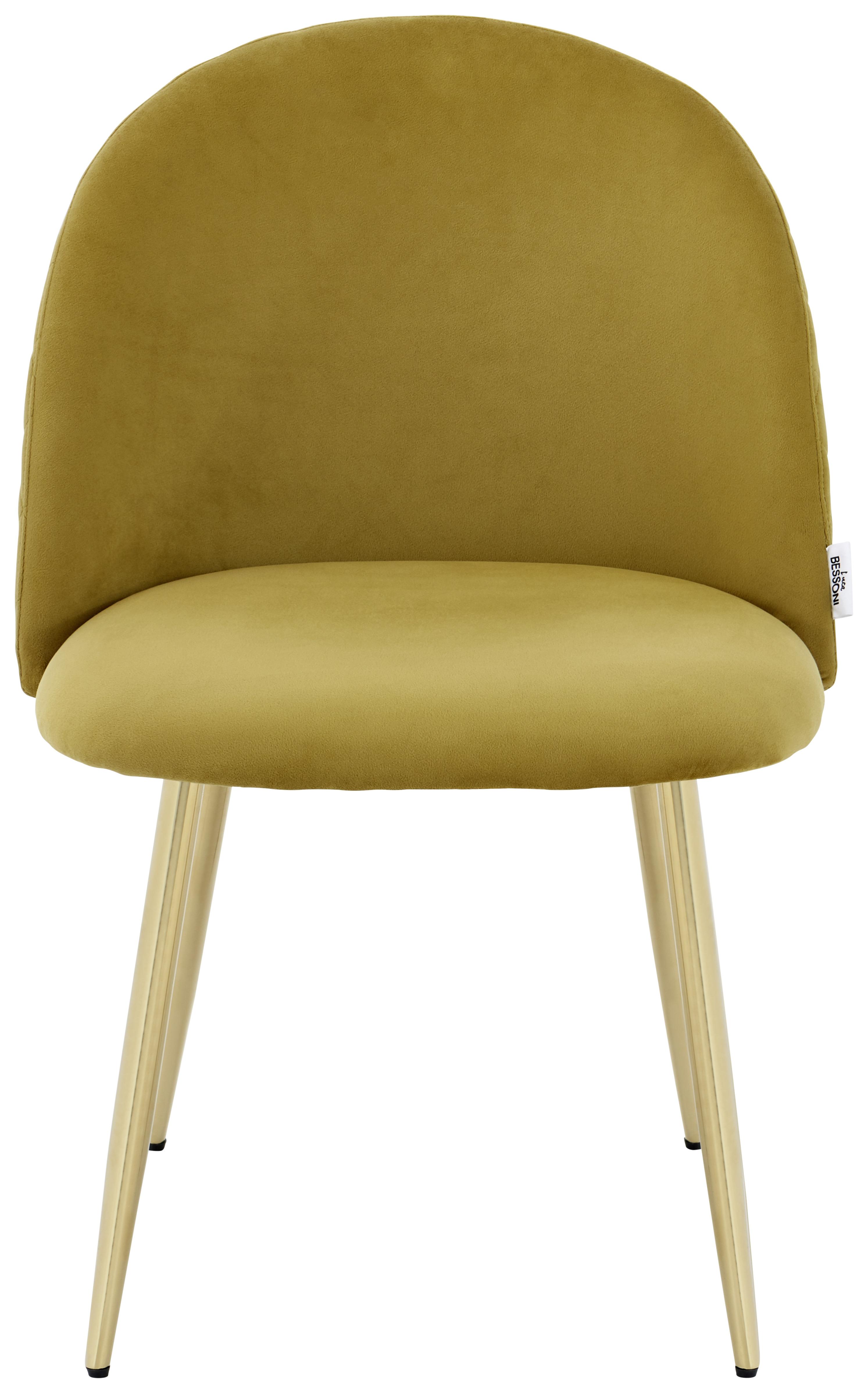 Stolička ARTDECO zamat šírka 51cm - zlatá/tmavožltá, Modern, kov/textil (51/79/58cm) - MID.YOU