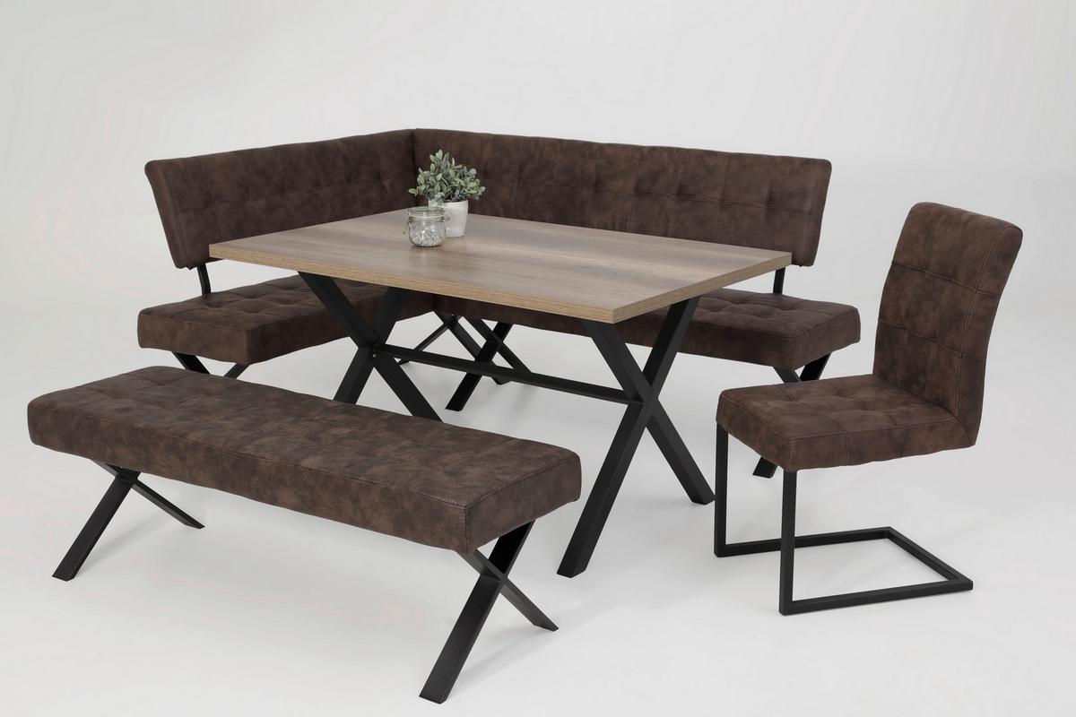 Schwingstuhl-Set Donna S - Anthrazit/Braun, MODERN, Textil/Metall (42/91/62cm) - MID.YOU