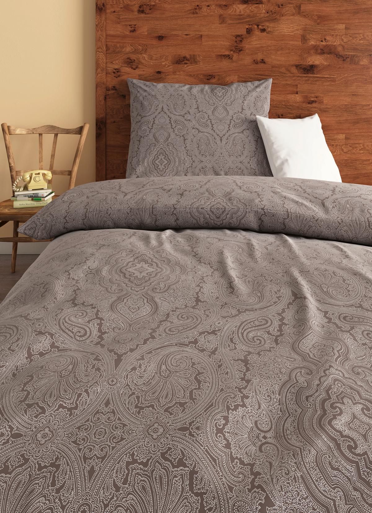 Renforcé-Bettwäsche 140x200 cm Leona Beige Ornamente - Beige, ROMANTIK / LANDHAUS, Textil (140/200cm) - James Wood