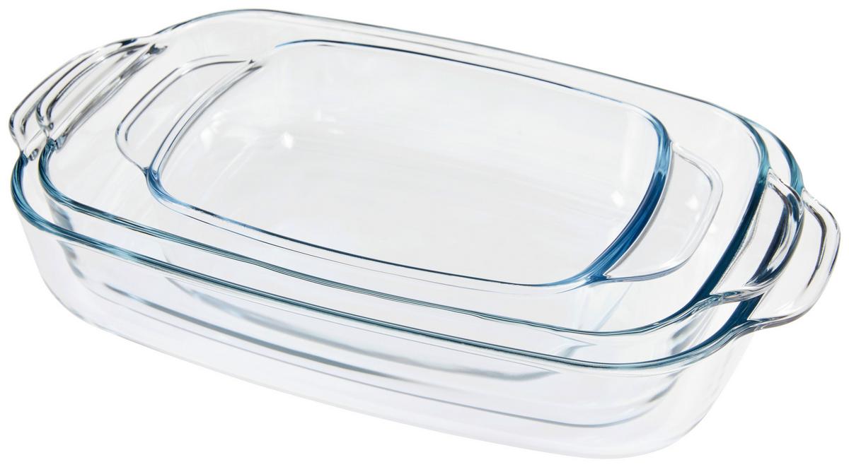 Auflaufformenset  3..tlg Glas Family Set - Transparent, Basics, Glas