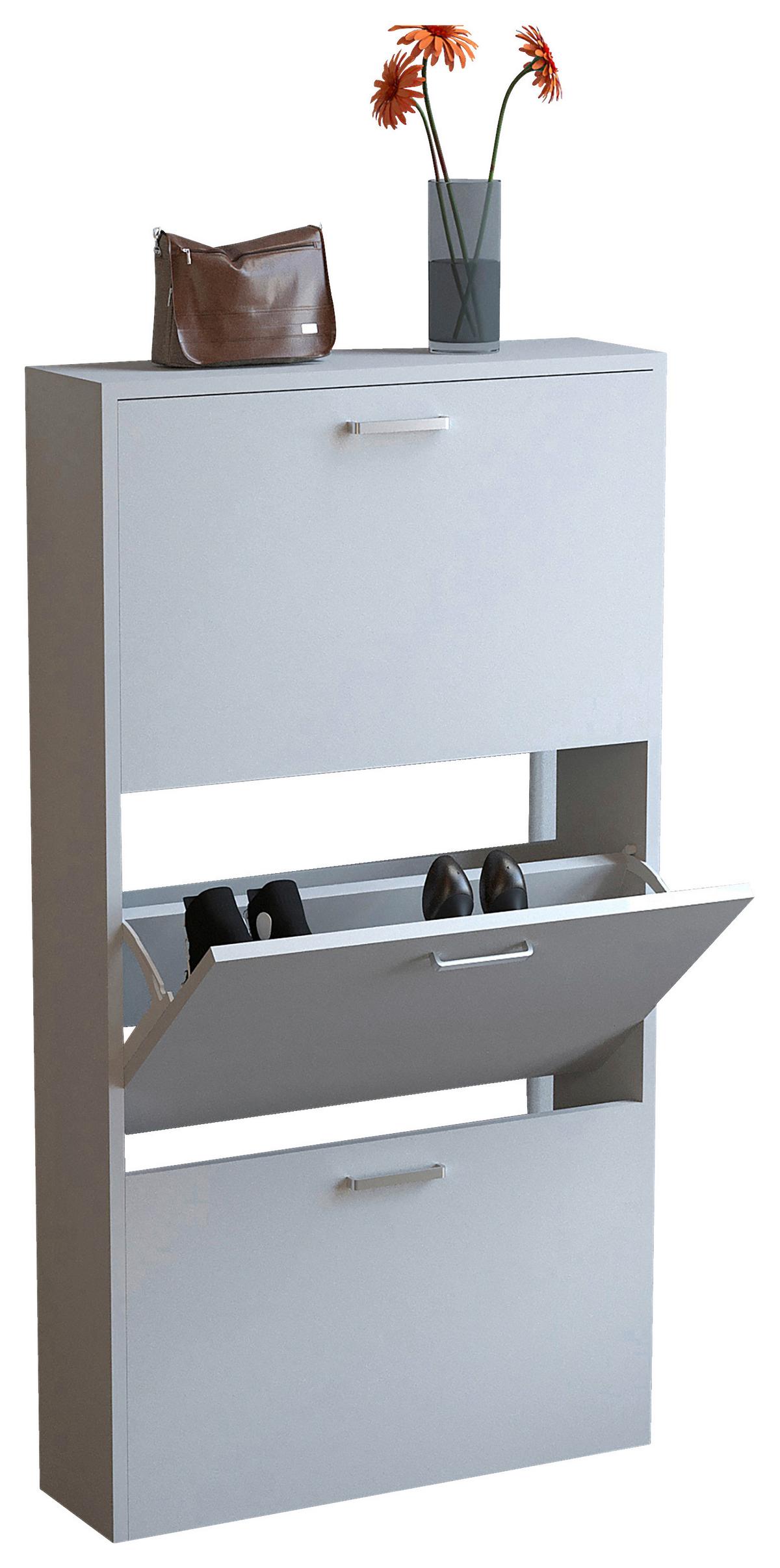 Schuhschrank Sulos Weiß B: 50 cm - Weiß, Design, Holzwerkstoff (50/108/17cm) - MID.YOU