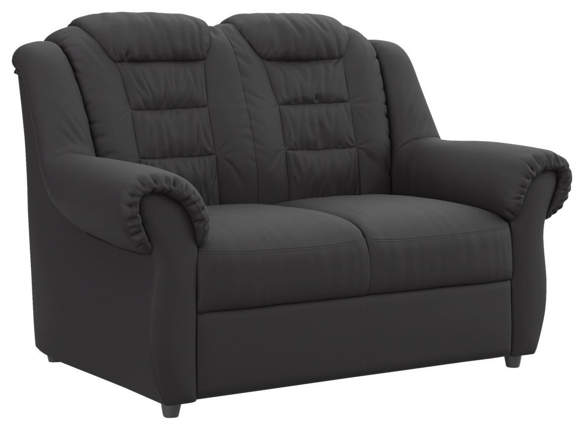 2-sitzer-sofa Boston Schwarz Lederlook - Schwarz, KONVENTIONELL, Textil (145/102/101cm) - Livetastic
