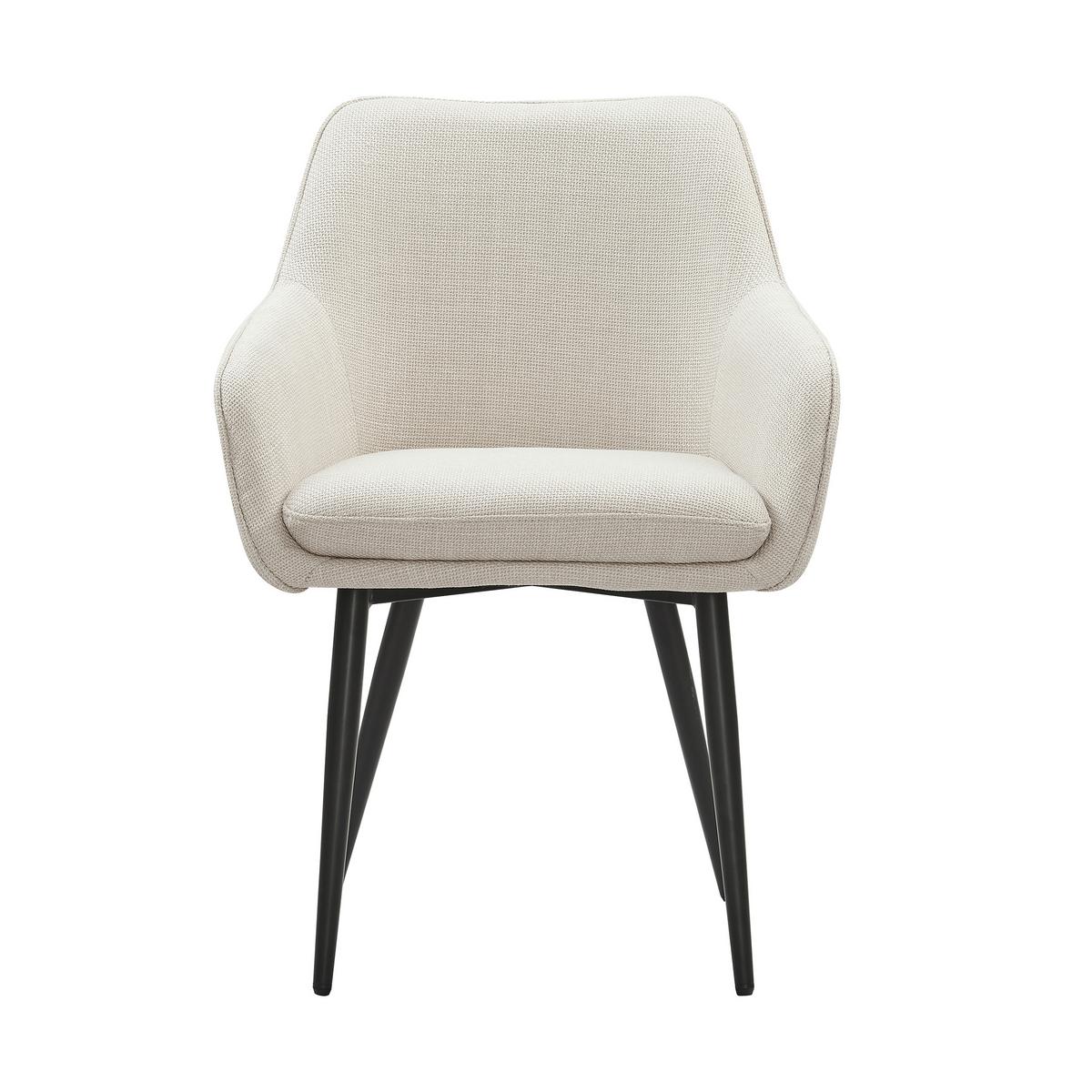 Armlehnstuhl Beige B: 61cm - Beige/Schwarz, MODERN, Textil/Metall (61/85/60cm) - Livetastic