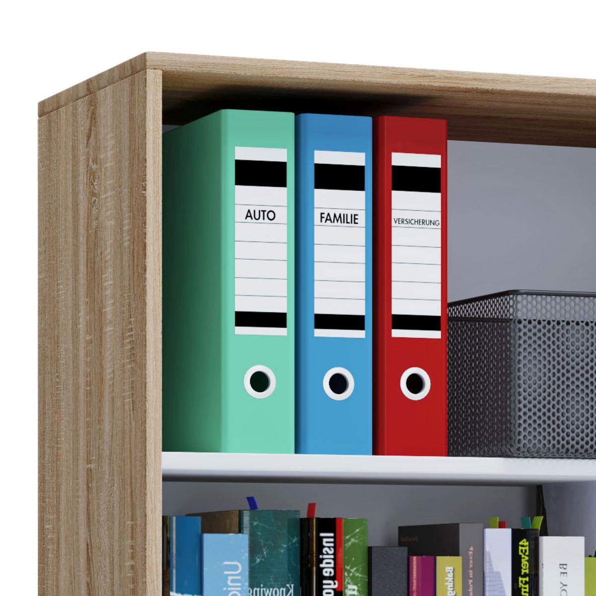 Aktenregal Lona Xl Sonoma Eiche Dekor B 70 Cm - Schwarz/Sonoma Eiche, Basics, Holzwerkstoff (70/105/37cm) - MID.YOU