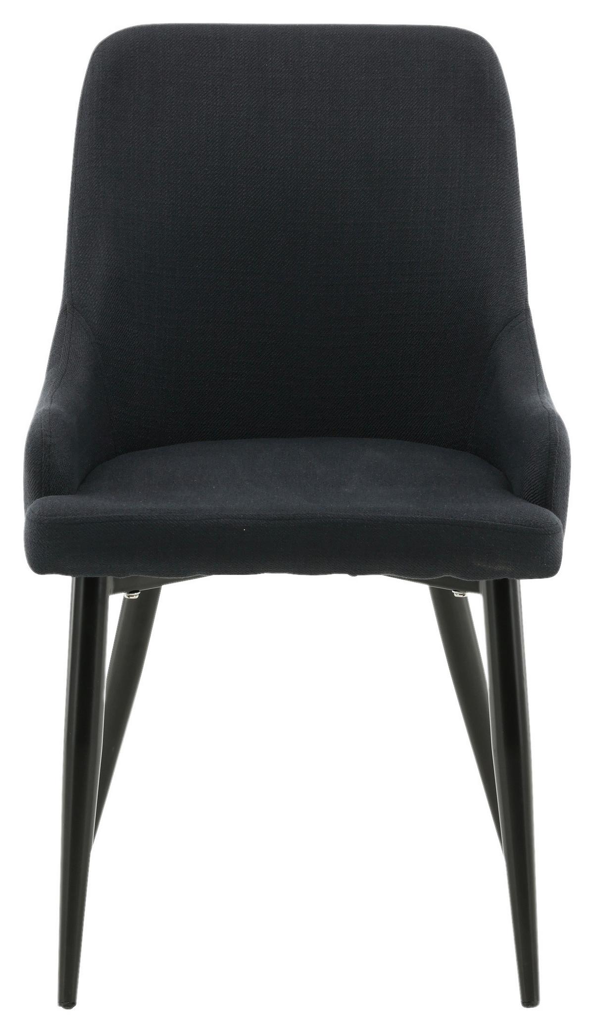 Stuhl-set Plaza Schwarz B: 49 Cm - Schwarz, Design, Textil/Metall (49/86/58cm) - Livetastic