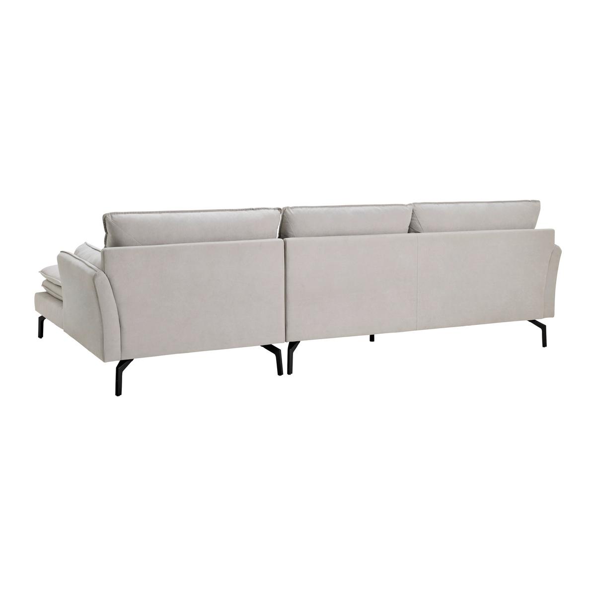 Sedací souprava LANI béžová - černá/světle šedá, Moderní, kov/dřevo (296/86/89-170cm) - Bessagi Home