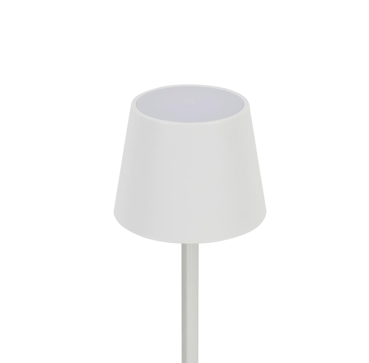 Tischlampe Borka dimmbar Weiß - Weiß, MODERN, Kunststoff/Metall (10,5/26cm) - Luca Bessoni
