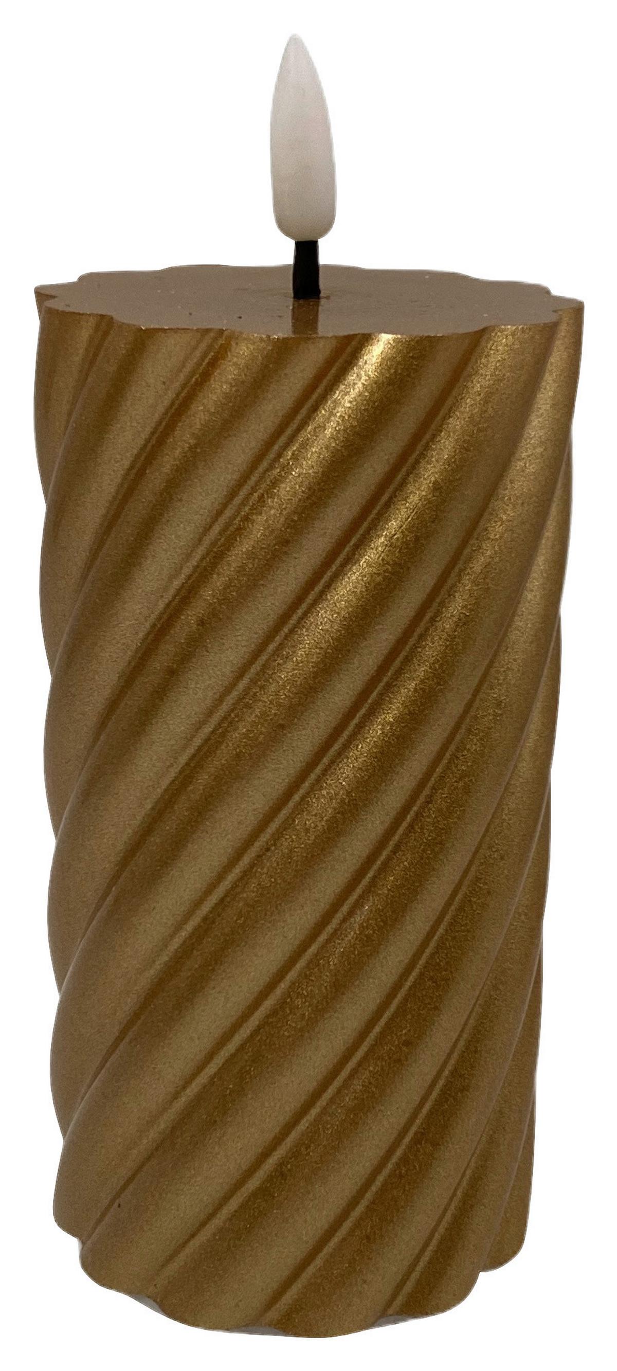 LED svíčka TWIST - bílá/černá, Konvenční, plast/přírodní materiály (7/13cm) - Modern Living