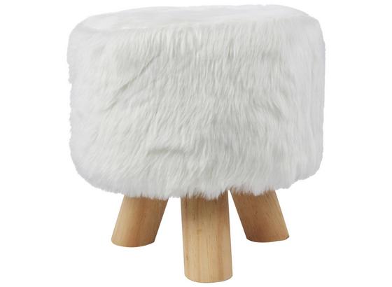 Hocker Lisa - Naturfarben/Weiß, MODERN, Holz/Fell (32/33/32cm) Hocker Lisa - Naturfarben/Weiß, MODERN, Holz/Fell (32/33/32cm)