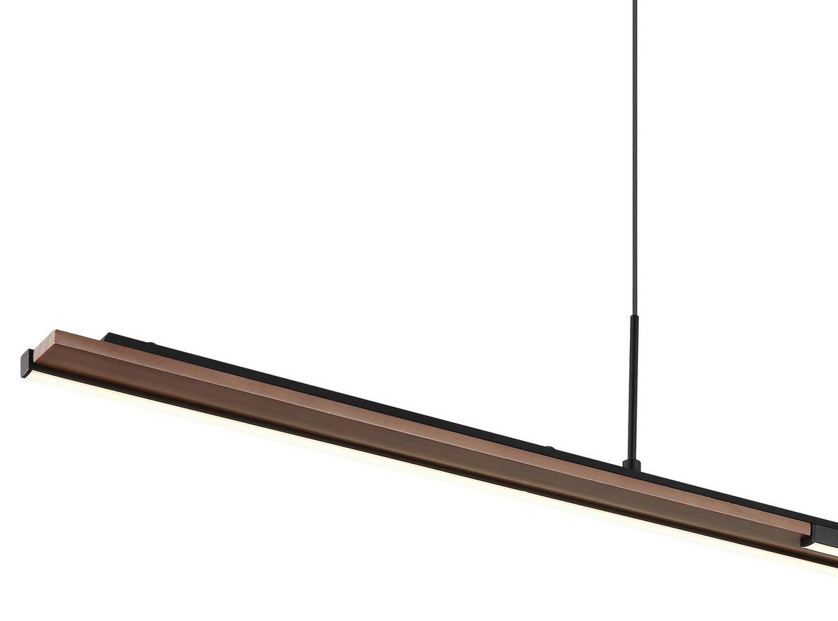 Led-hängeleuchte 67182 Quito - Dunkelbraun/Schwarz, Design, Kunststoff/Metall (100,4/6/150cm) - Globo