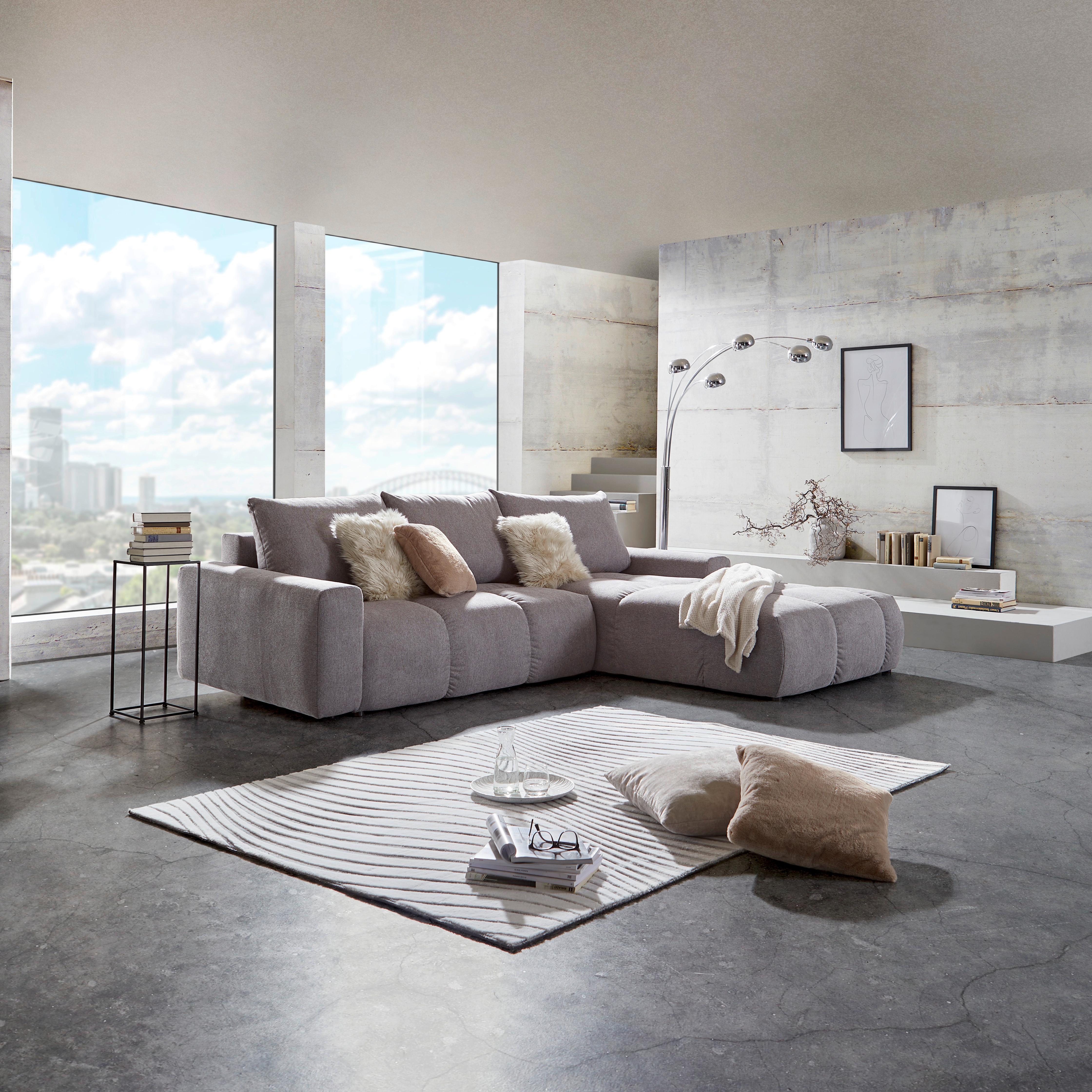 Ecksofa Mit Schlaffunktion + Bettkasten Atlantic Grau - Schwarz/Grau, Design, Textil (305/214cm) - Luca Bessoni
