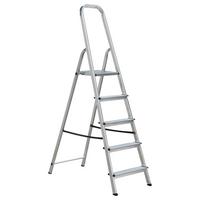 Aluleiter ca. 160 cm Adalbert klappbar, bis 150 kg - Silberfarben, KONVENTIONELL, Metall (45,5/92/161,7cm) - Homezone