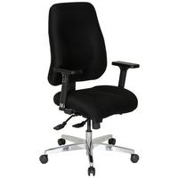 Bürostuhl Zenit Comfort Schwarz Bis 120 Kg - Silberfarben/Schwarz, Basics, Kunststoff/Textil (66/107/67cm) - MID.YOU