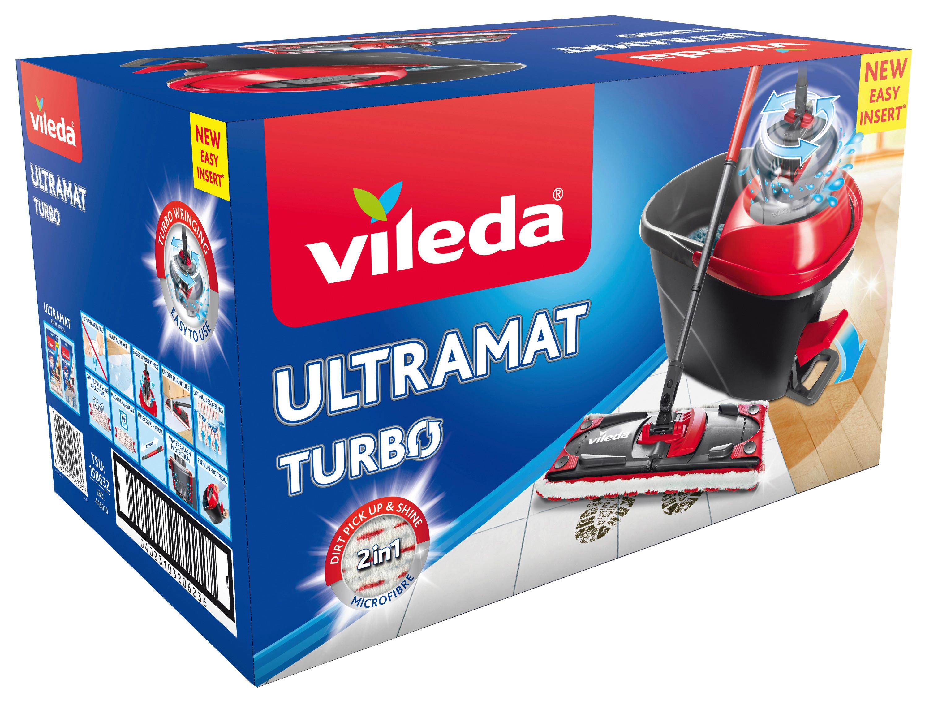 Reinigungsset Ultramat Turbo Set - Rot/Schwarz, Kunststoff (49/30,6/29,8cm) - Vileda