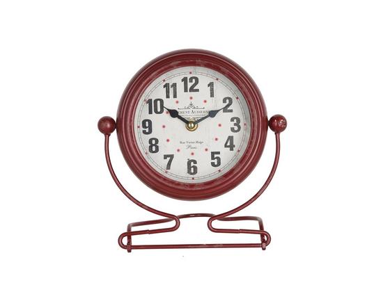 Standuhr DM: ca. 20cm - Dunkelrot, Basics, Metall (22/20/6cm) Standuhr DM: ca. 20cm - Dunkelrot, Basics, Metall (22/20/6cm)