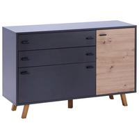 Kommode B: 126,1 cm Trend Anthrazit/ Eiche Artisan - Anthrazit/Eiche Artisan, MODERN, Holzwerkstoff (126,1/82,5/40cm)